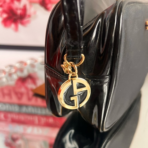 Giorgio Armani Black  with Gold Accents wristlet or cosmetics bag - Picture 7 of 12